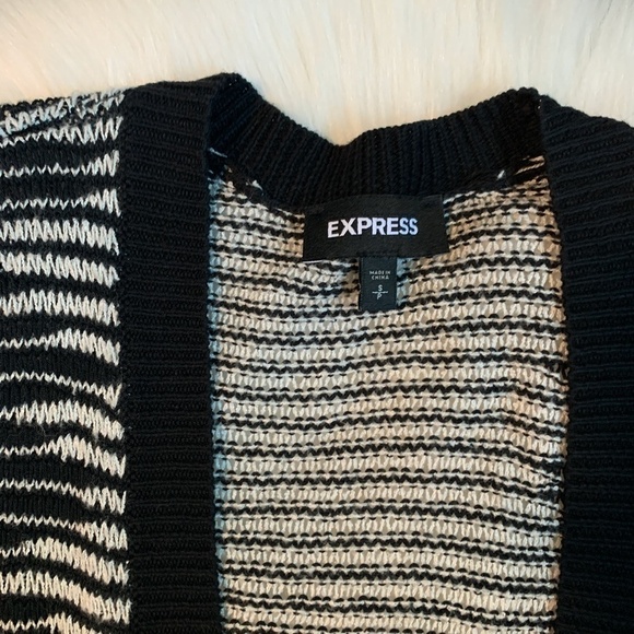 Express Black & White Front Open Women's Cardigan (S) - Picture 3 of 3